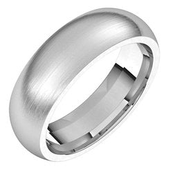10K White 6 mm Half Round Comfort Fit Band