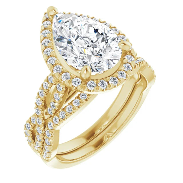 Pear Infinity Diamond Engagement Ring