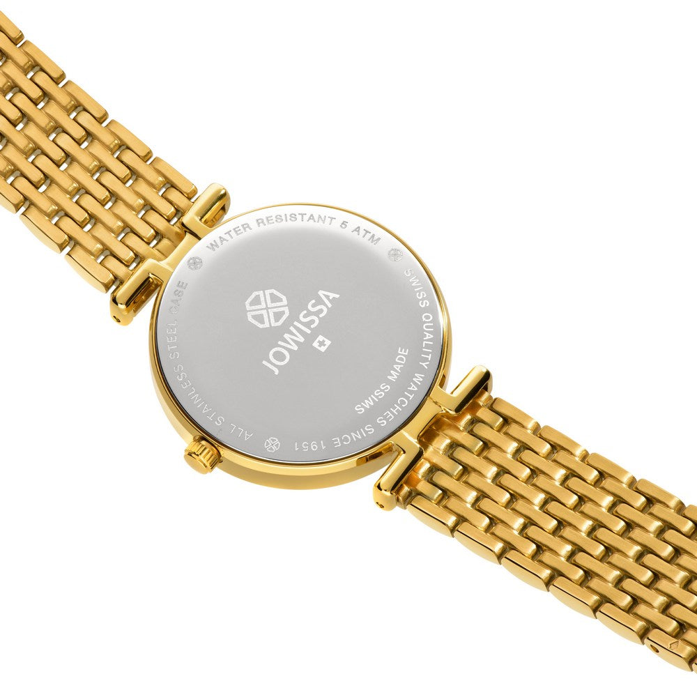FACET BRILLIANT, Brilliant-Cut, Gold Plated Swiss Quartz Watch, 15MM Band -Gold Dial | MSRP: $369.90