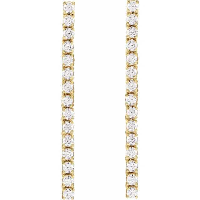 14K Yellow 3/4 CTW Lab-Grown Diamond Earrings