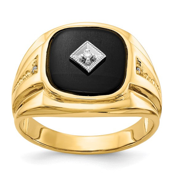 Onyx & Diamond Ring