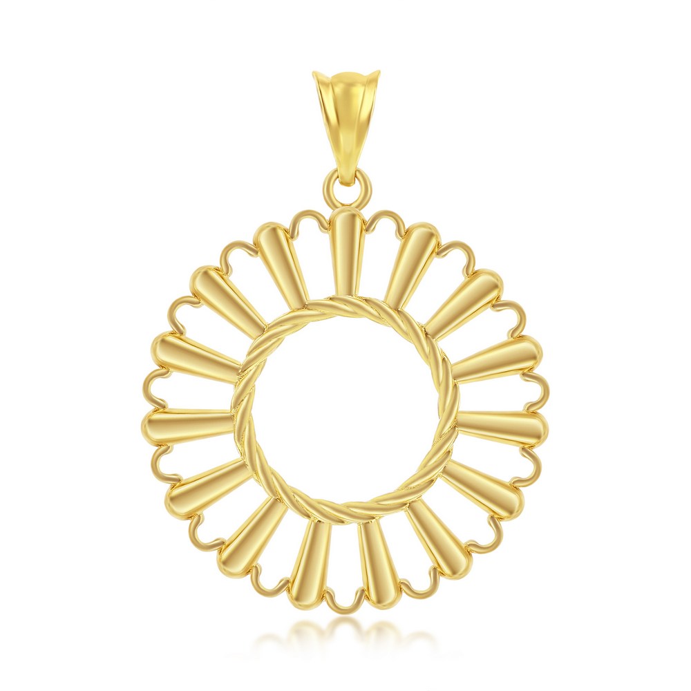 Yellow Gold Open Flower Pendant - 14K Gold