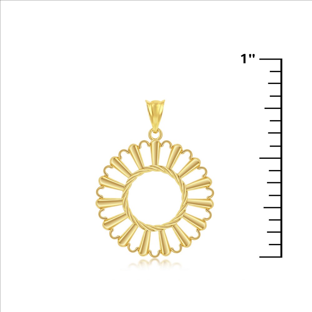 Yellow Gold Open Flower Pendant - 14K Gold