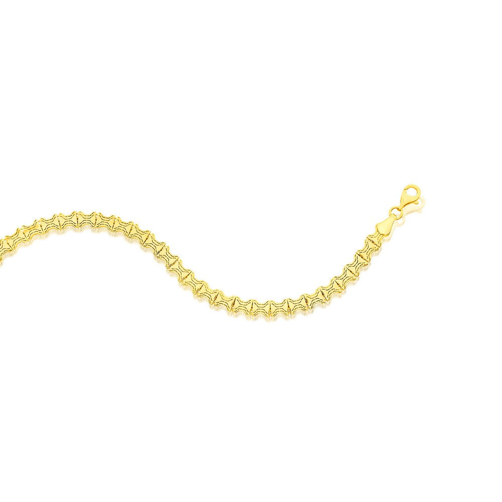14K Yellow Gold, 'X' Design 5mm Bracelet