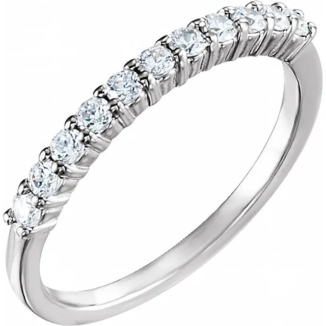 14K X1 White Gold 2mm Anniversary Band size 9