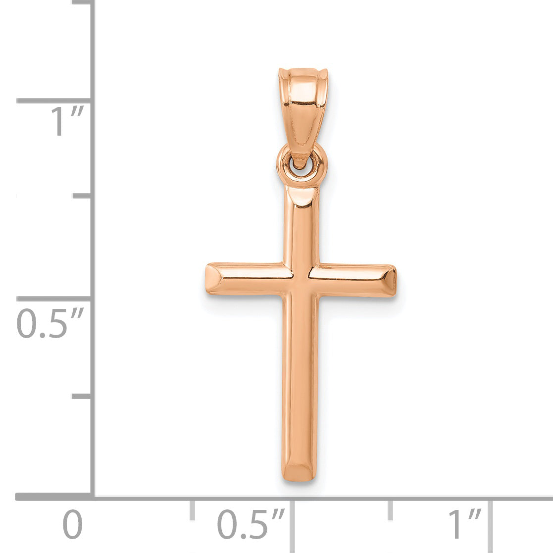 14k Yellow Gold Polished Hollow Cross Pendant