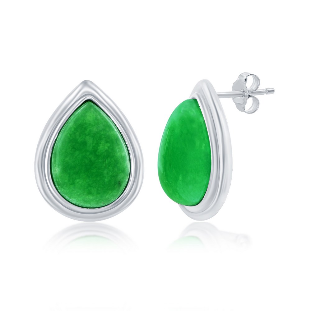 Sterling Silver, 10x14mm Pear-Shaped Earrings