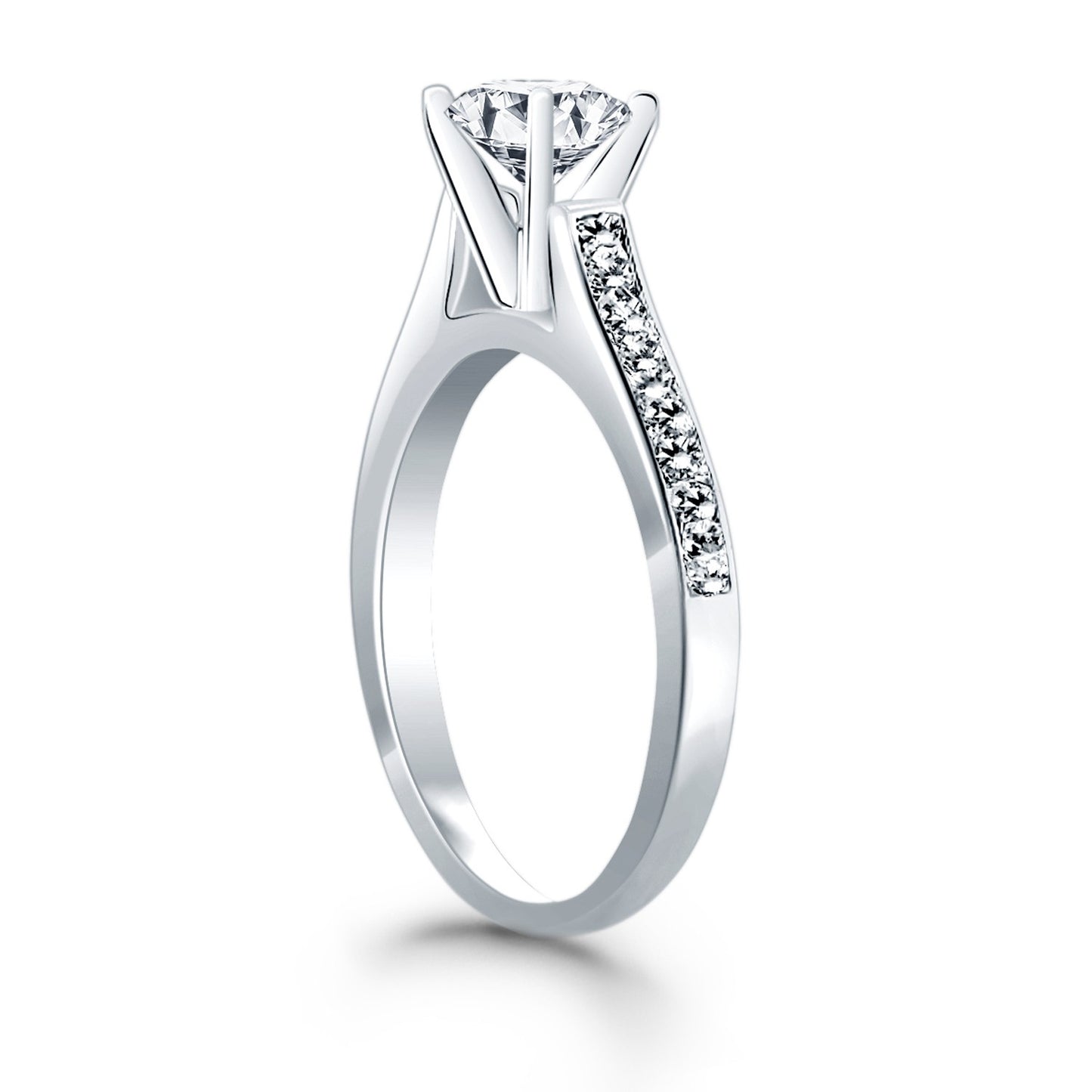 Pave Diamond Cathedral Engagement Ring