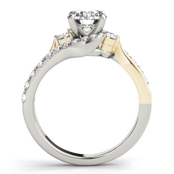 ellow Gold Round Bypass Diamond Engagement Ring (1 1/2 cttw)