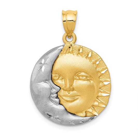 14k Two-tone Sun and Moon Charm