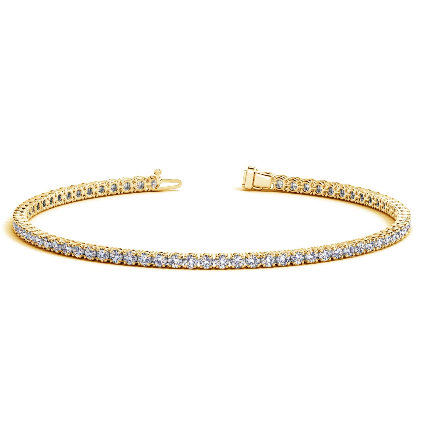 2 CTW 14KT Gold Round Diamond Tennis Bracelet