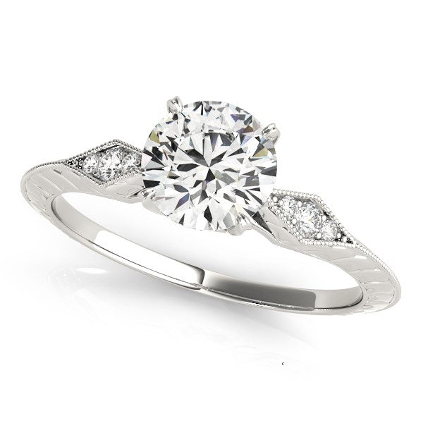 Diamond Engagement Ring with Side Clusters (1 1/8 cttw)