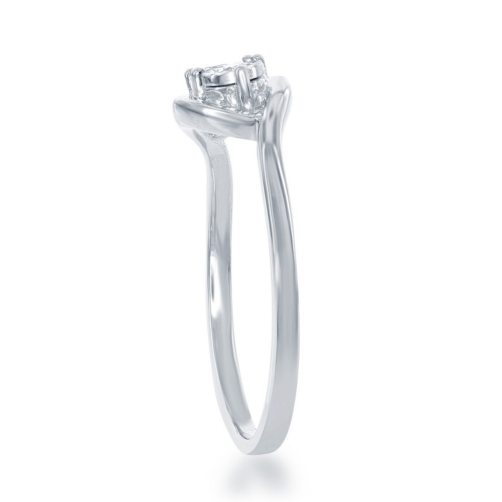 Sterling Silver 1/10th cttw Diamond Ring