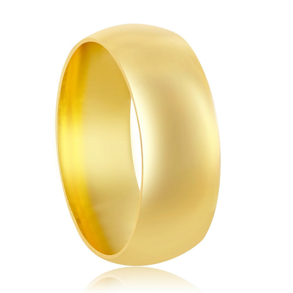 Sterling Silver 8mm Band Ring- Gold Plated
