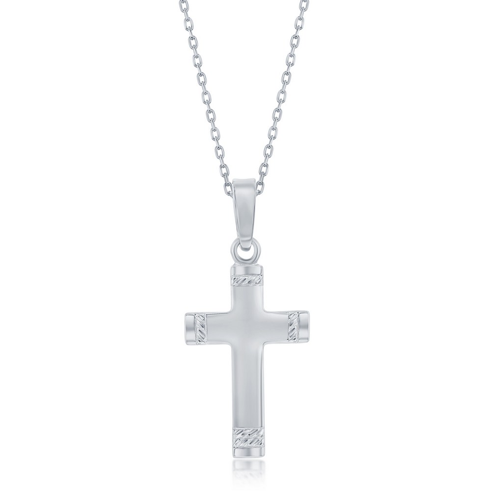 Sterling Silver Textured Cross Pendant