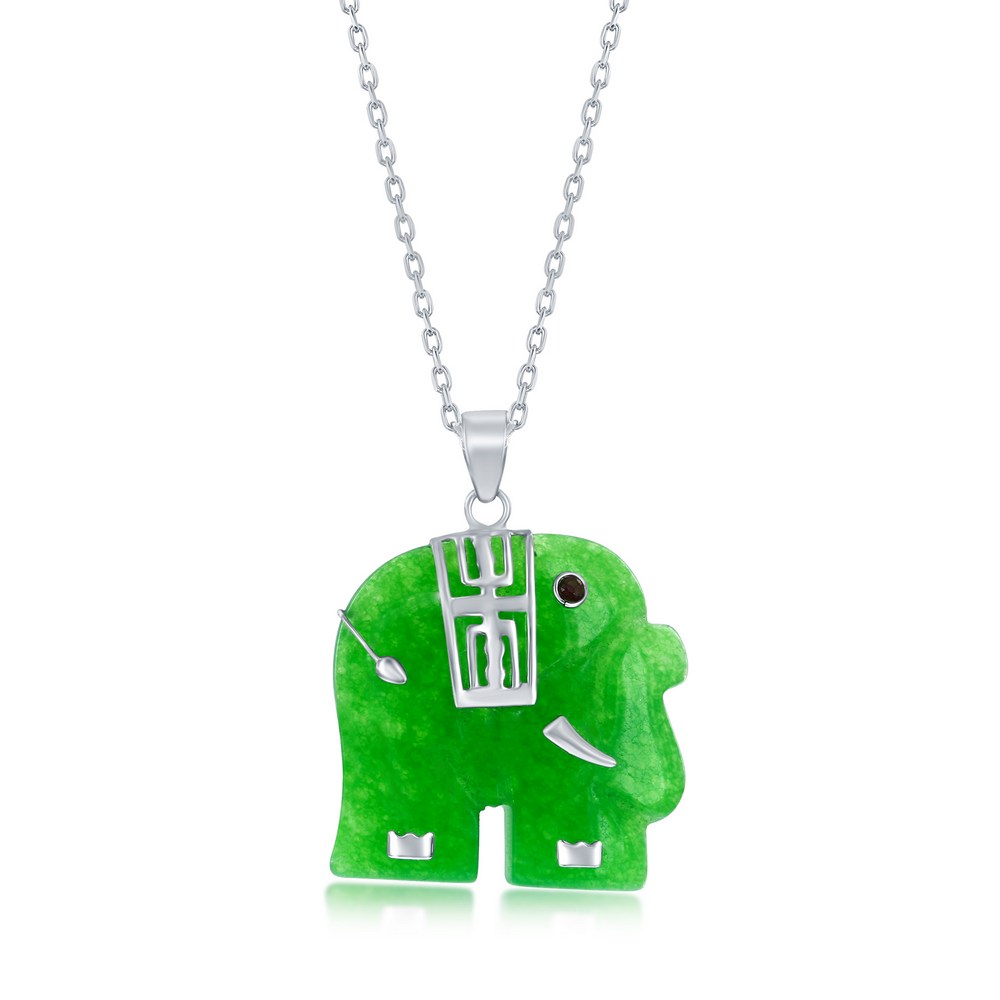 White Jade Elephant Pendant deals