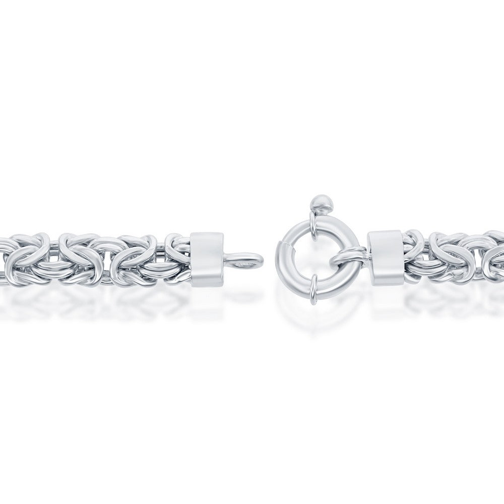 Sterling Silver Classic Byzantine Necklace - Rhodium Plated
