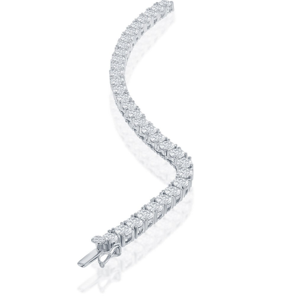 Sterling Silver 4mm Round CZ Tennis Necklace