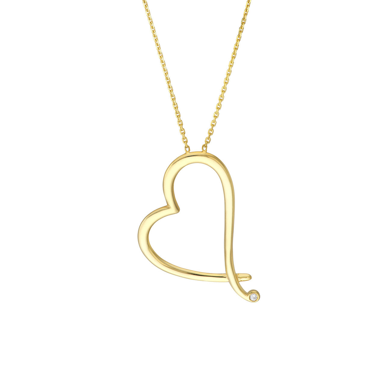 Tilted Open Heart Adjustable Necklace