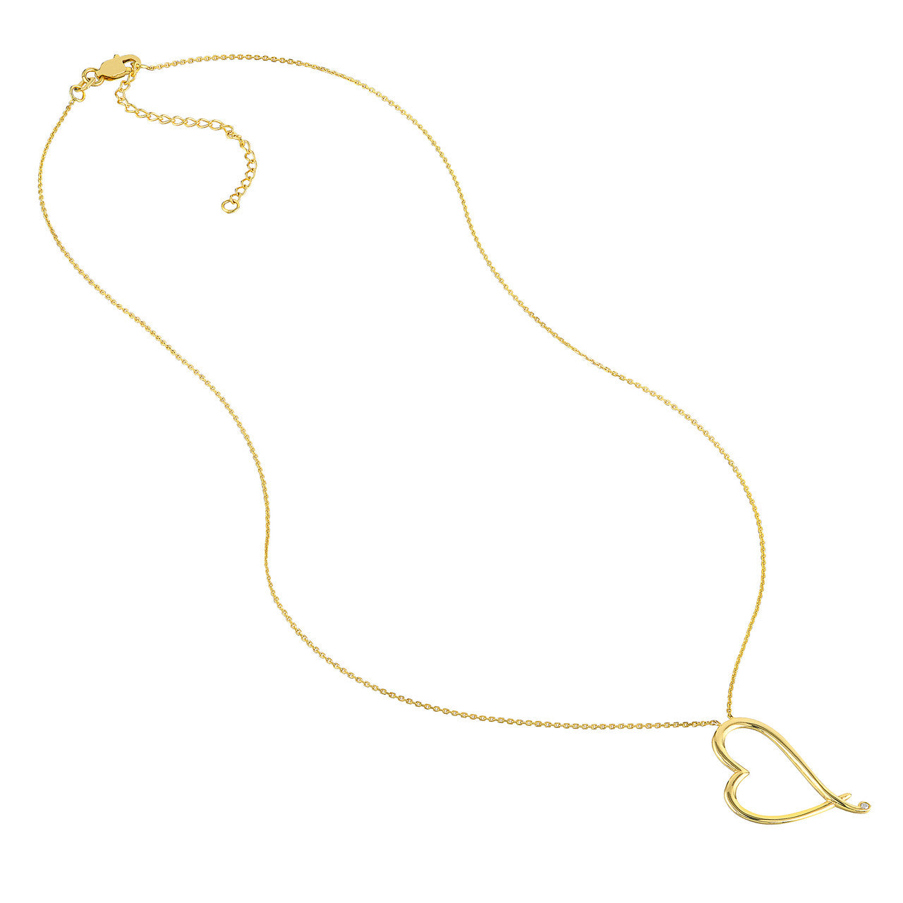 Tilted Open Heart Adjustable Necklace