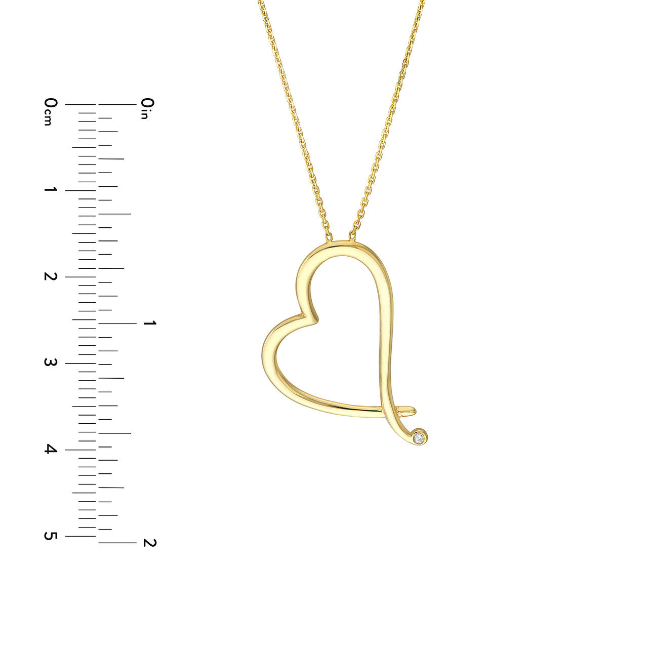 Tilted Open Heart Adjustable Necklace