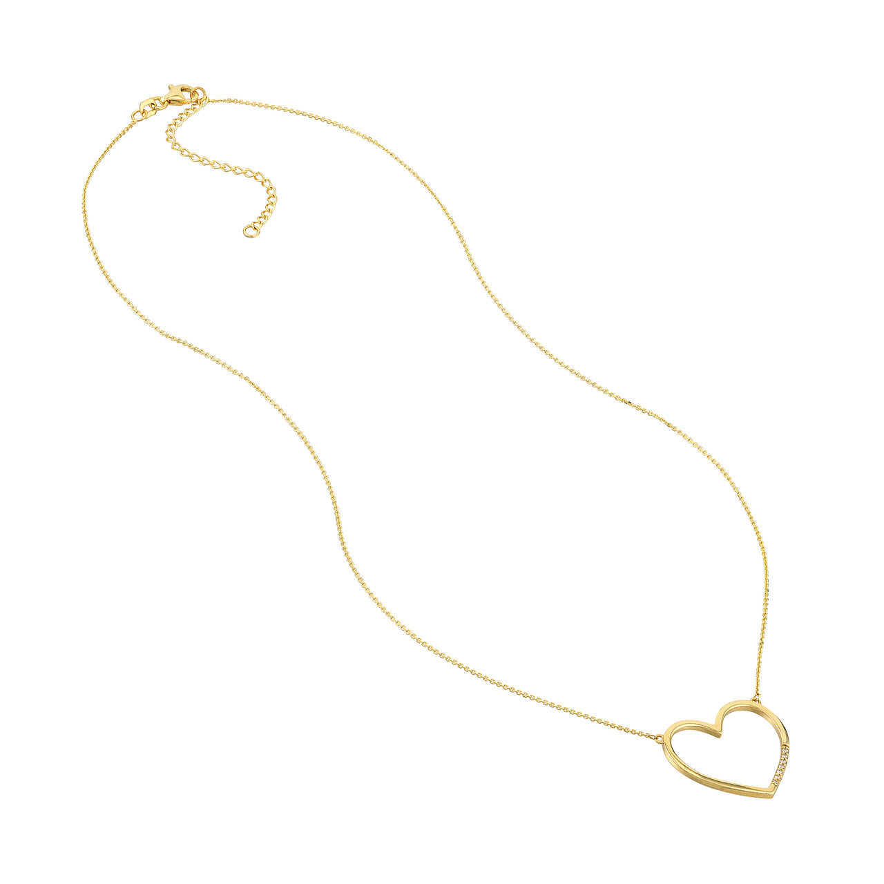 Open Heart Diamond Row Necklace