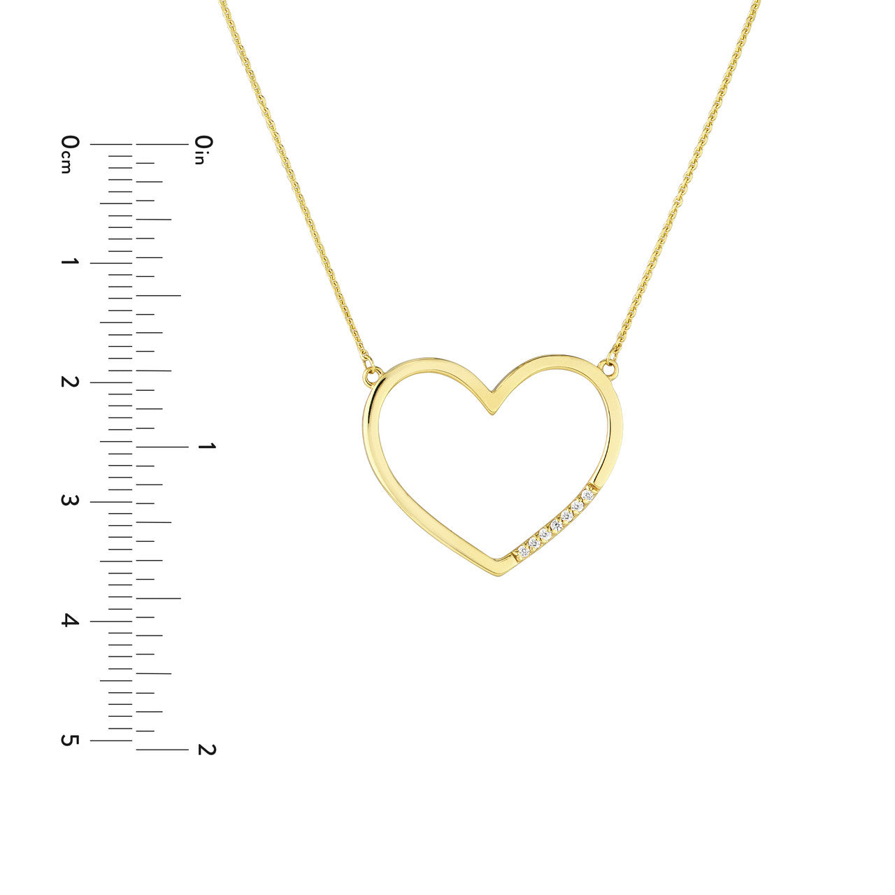 Open Heart Diamond Row Necklace
