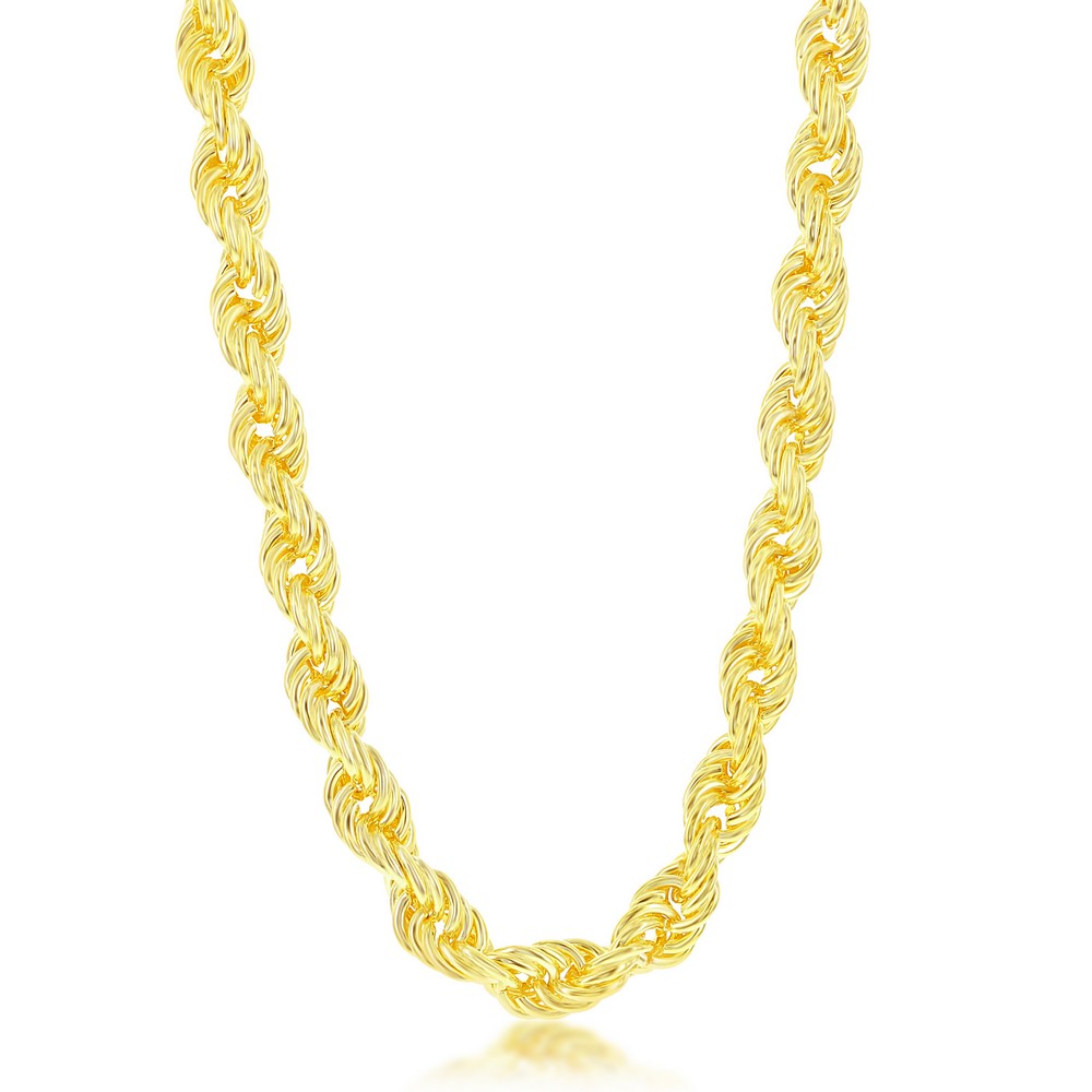 Sterling Silver 9.5mm Rope Chain w/ CZ Lock