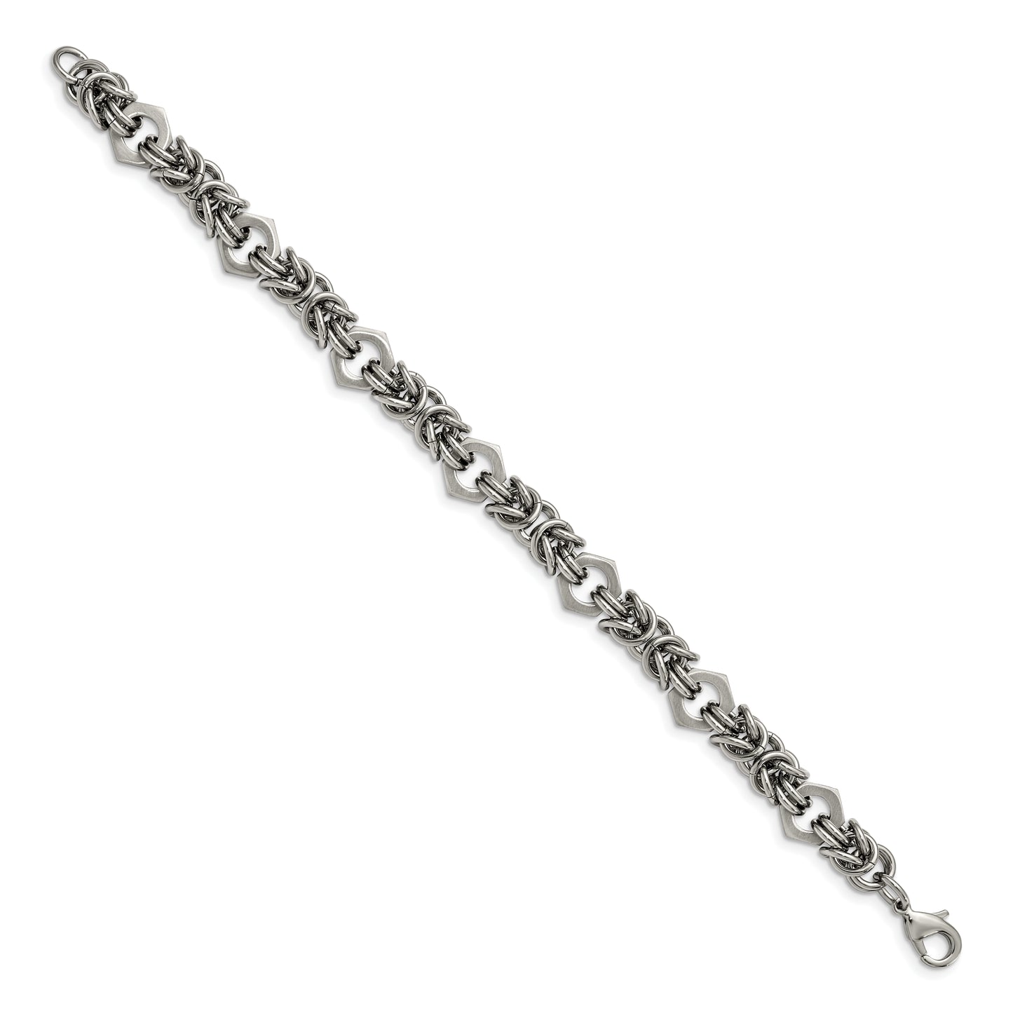 Stainless Steel Brushed and Polished 8.25in Bracelet