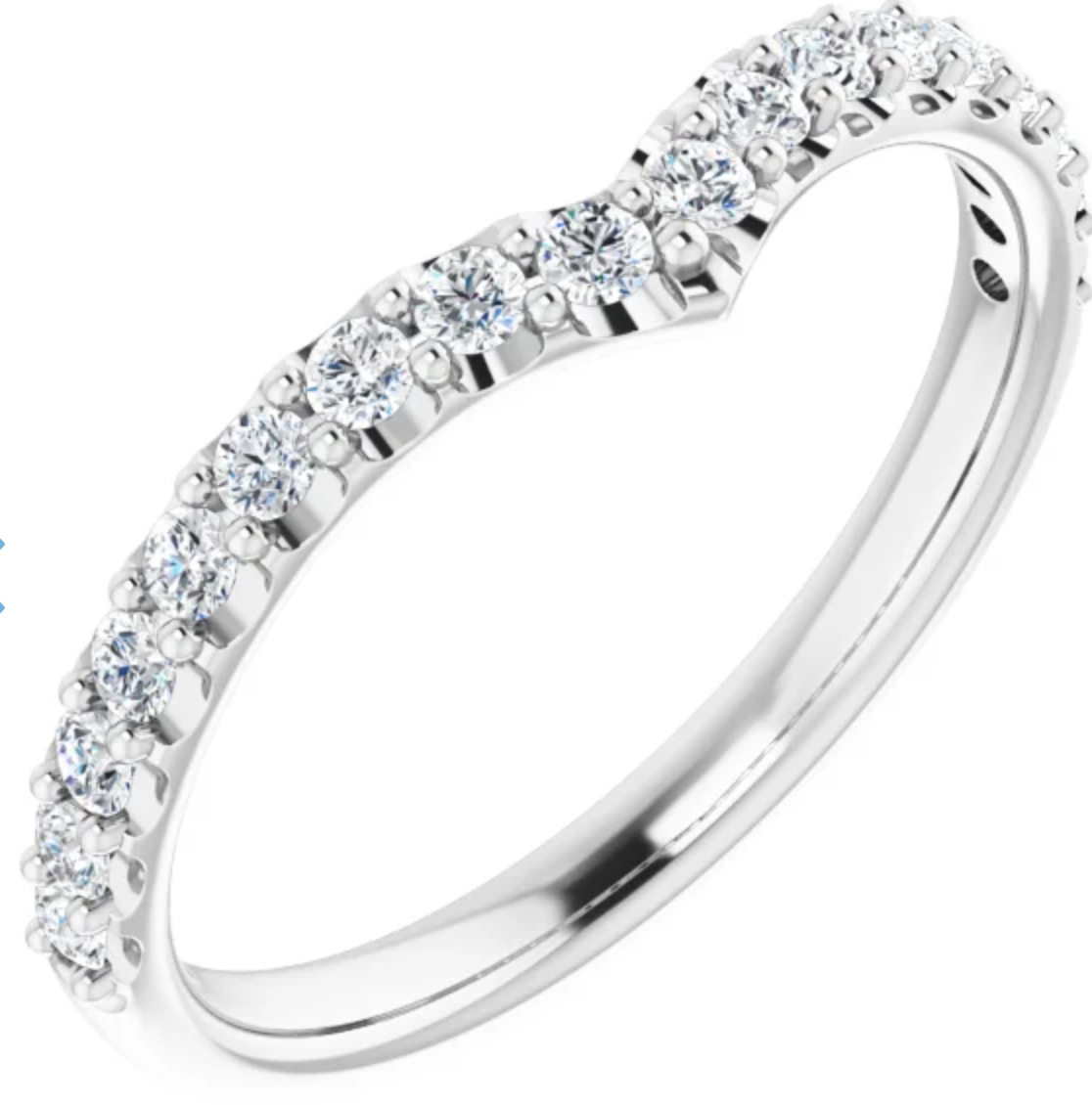 Diamond Contour Band 14K White Gold