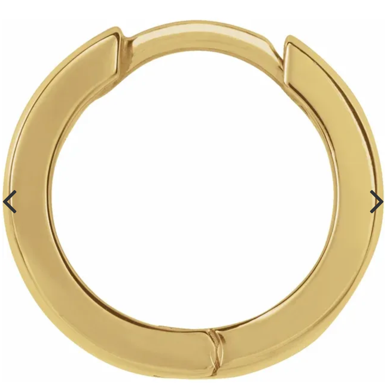 Single Hoop Earring 15mm 14K Yellow Gold