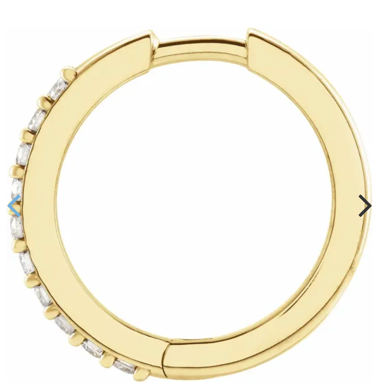 Single Hoop Earring 15mm 14K Yellow Gold
