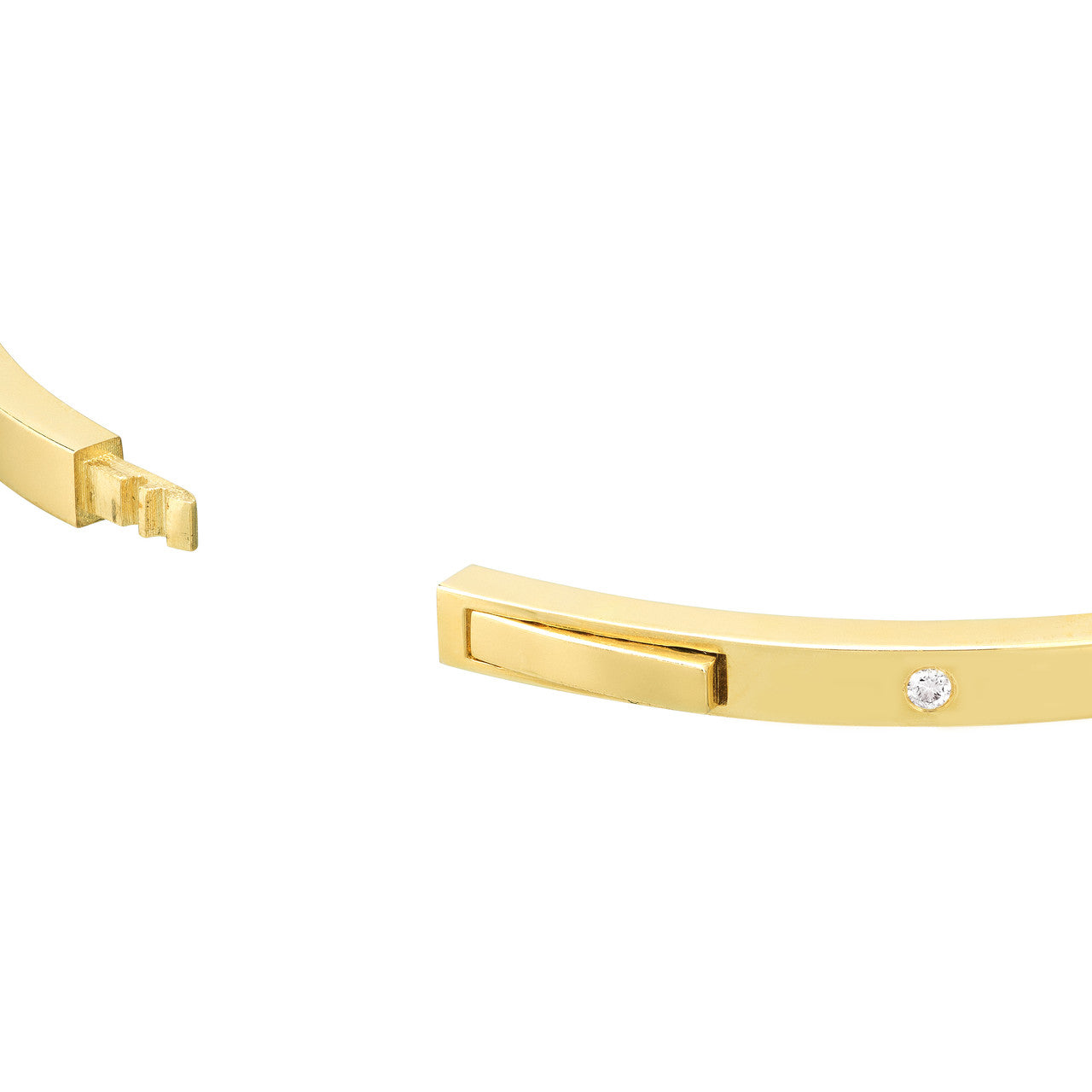 Square Tube Diamond Bangle