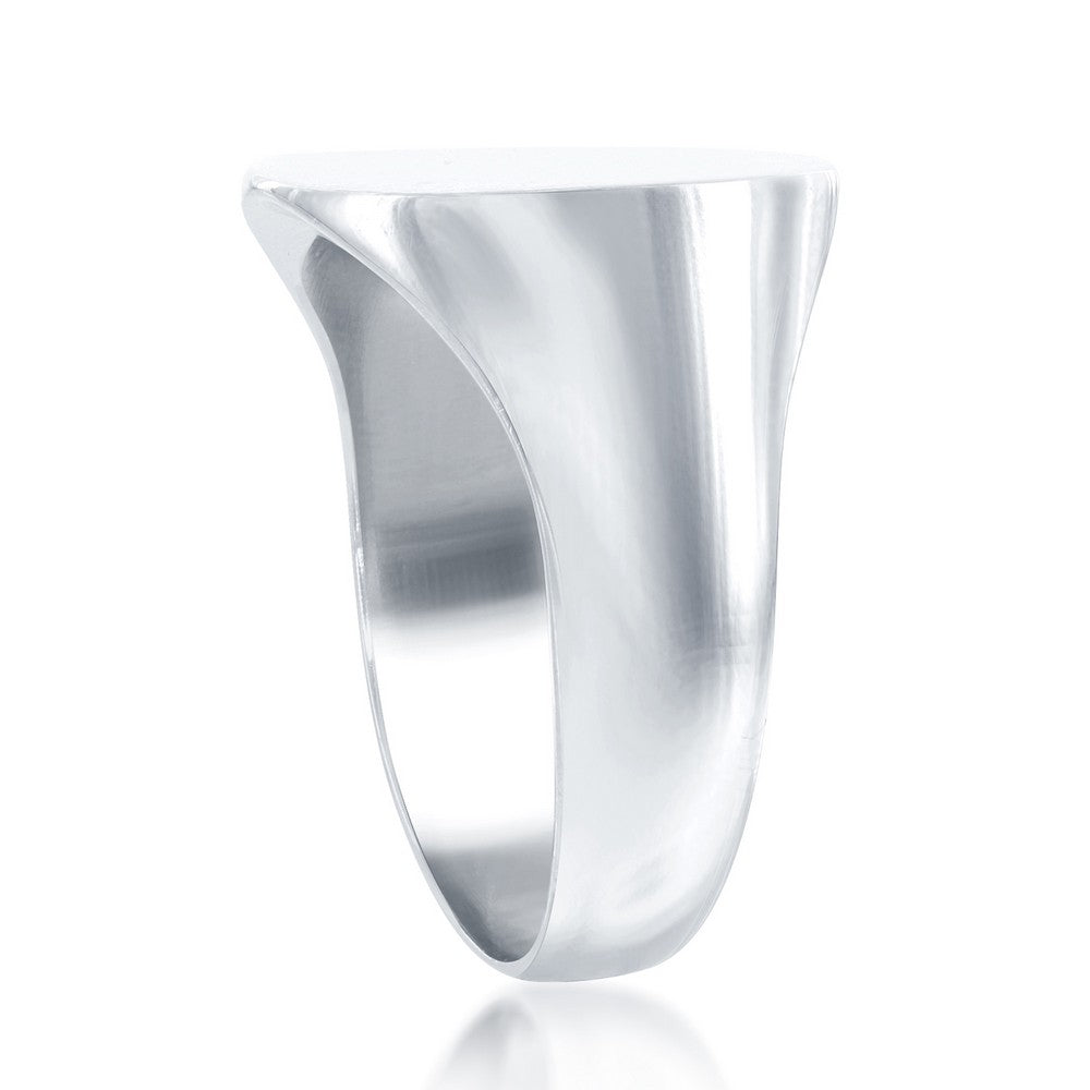 Sterling Silver Large Shiny Square Ring