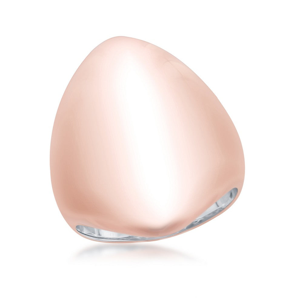 Sterling Silver Large Oval Ring - Rose Gold Plated