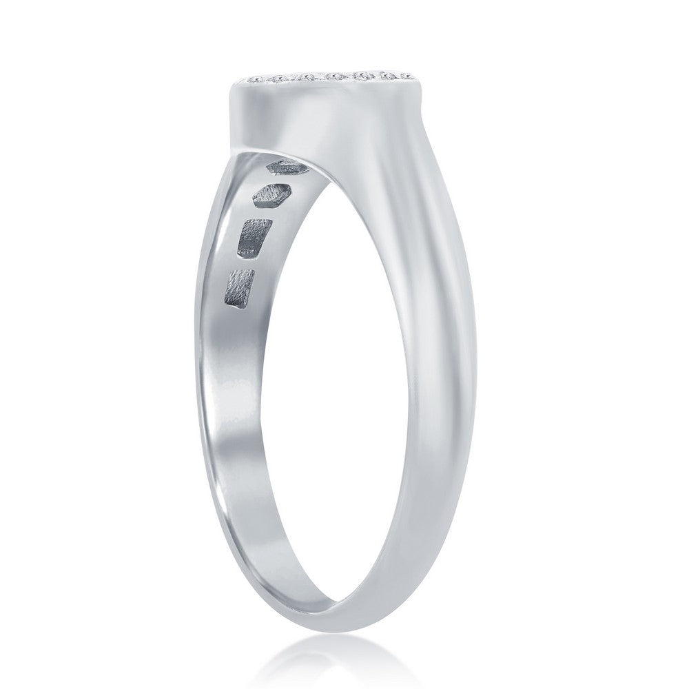 Sterling Silver Micro Pave CZ Round Ring