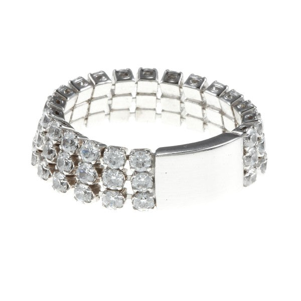 Sterling Silver CZ Multi Row Tennis Ring