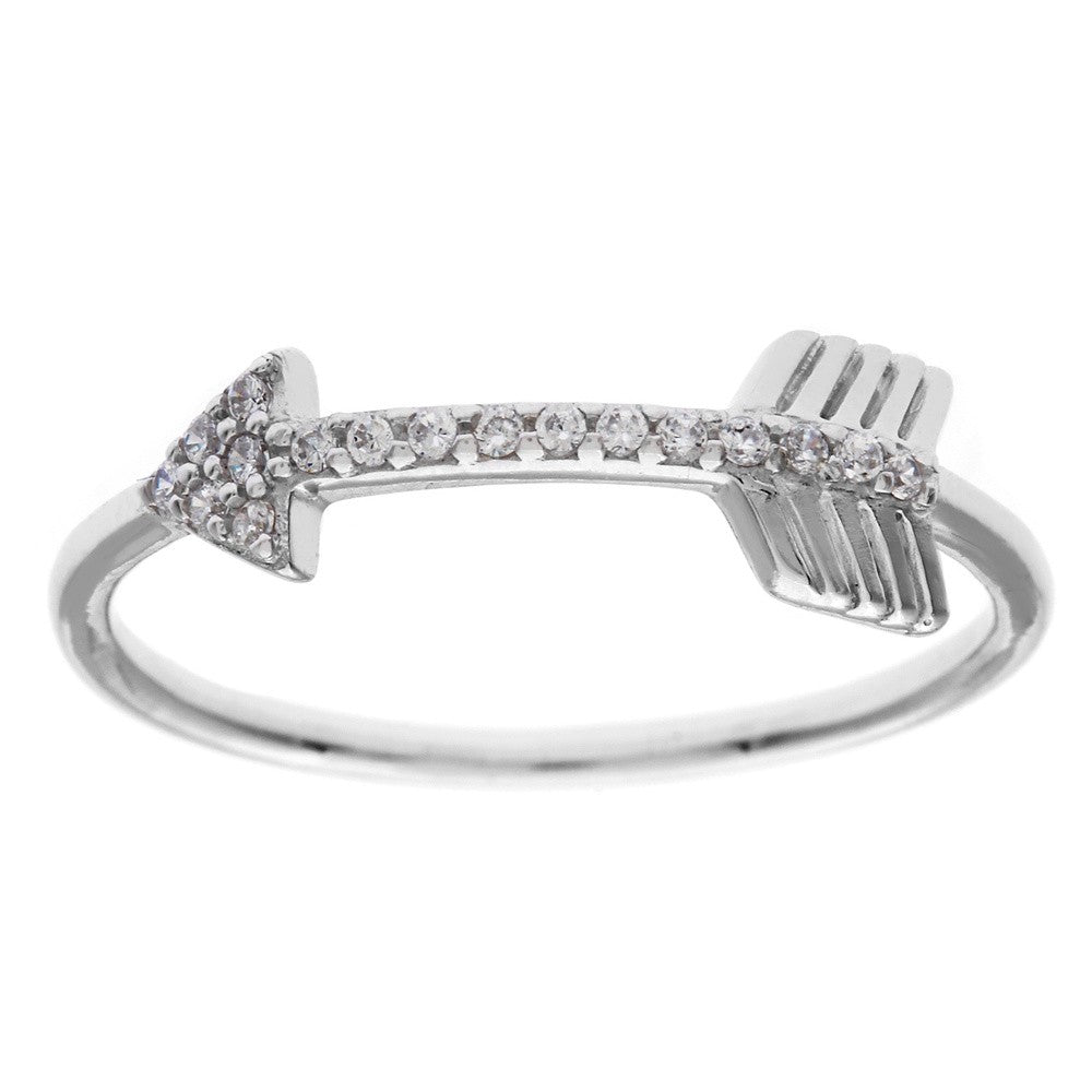 Sterling Silver CZ Arrow Ring