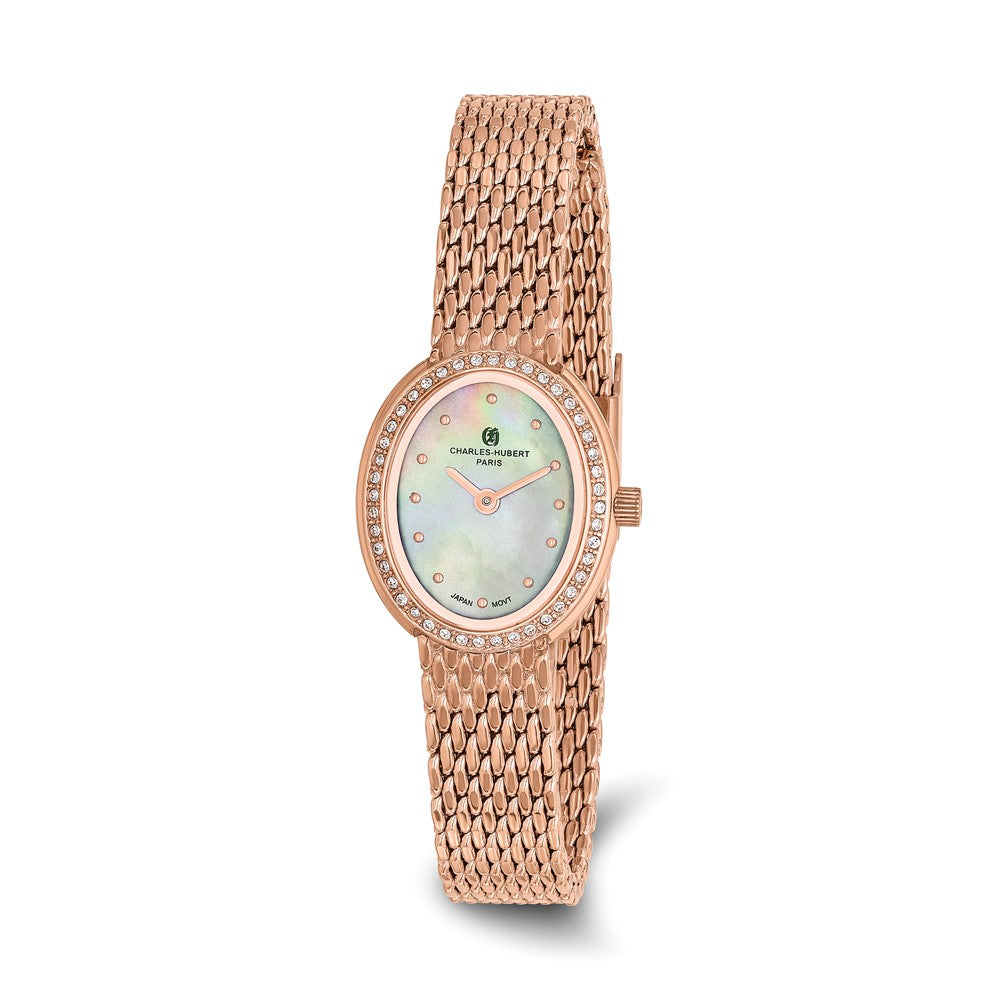 Ladies Charles Hubert Rose IP-plated Stainless Grey MOP Dial Watch