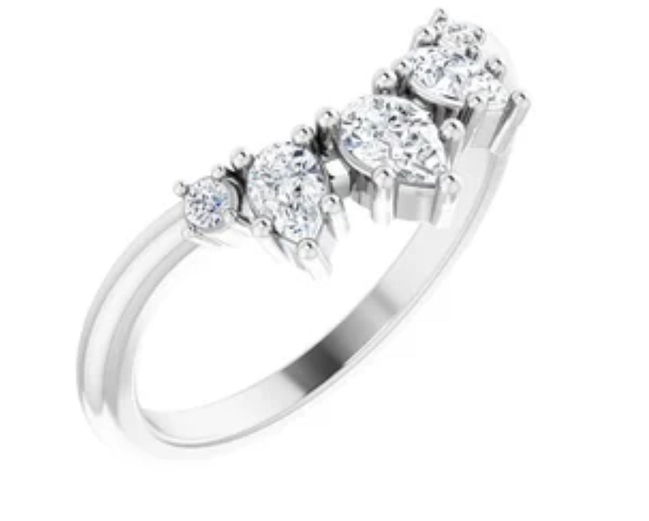 14k 3/8 CTW Contour Band