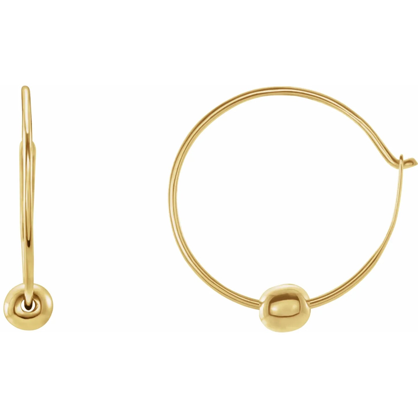 14k Freshwater Pearl Earrings + 14k Youth Hoop with Beads