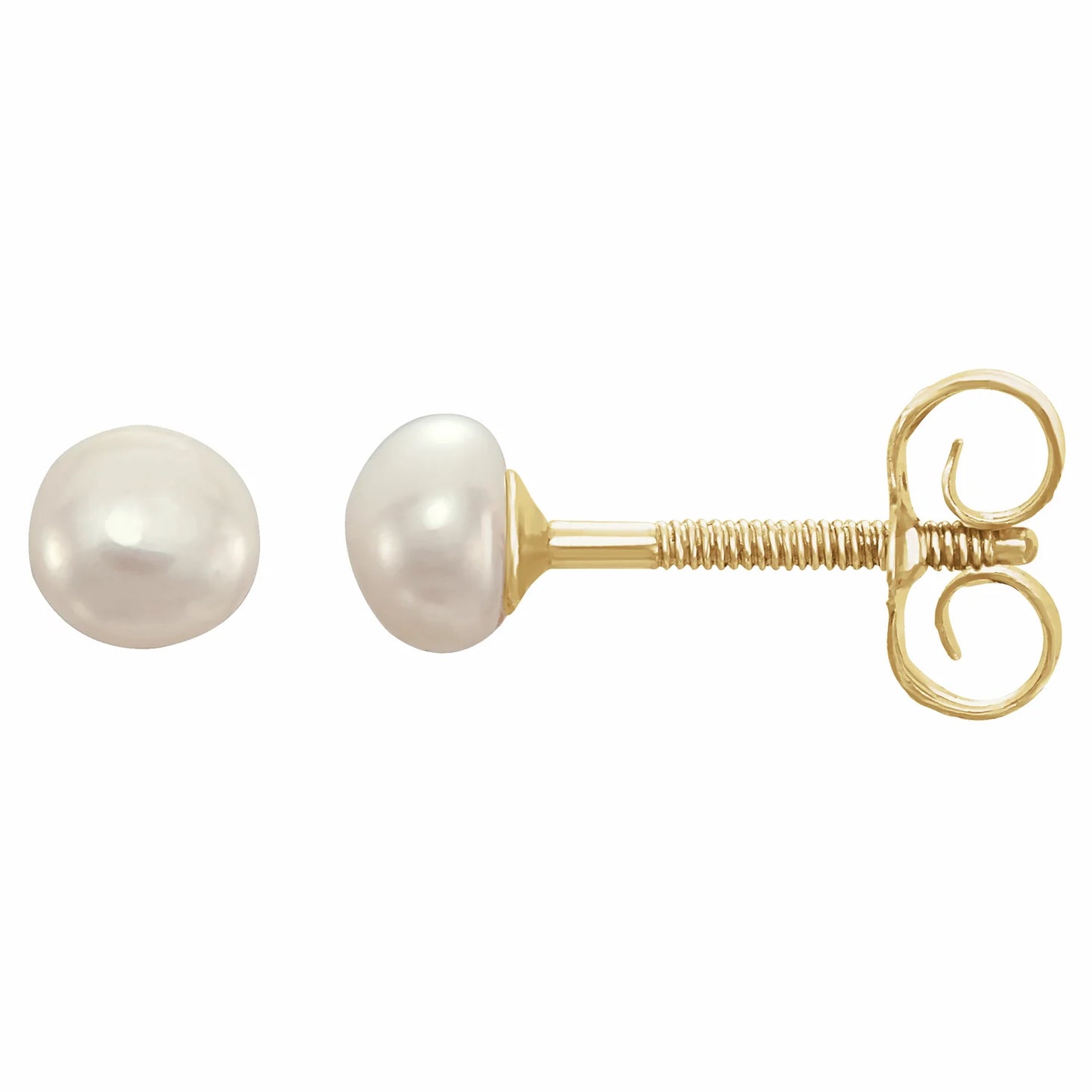 14k Freshwater Pearl Earrings + 14k Youth Hoop with Beads