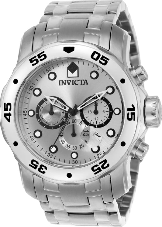 Invicta Men's 0071 Pro Diver  Quartz Chronograph Silver Dial Watch