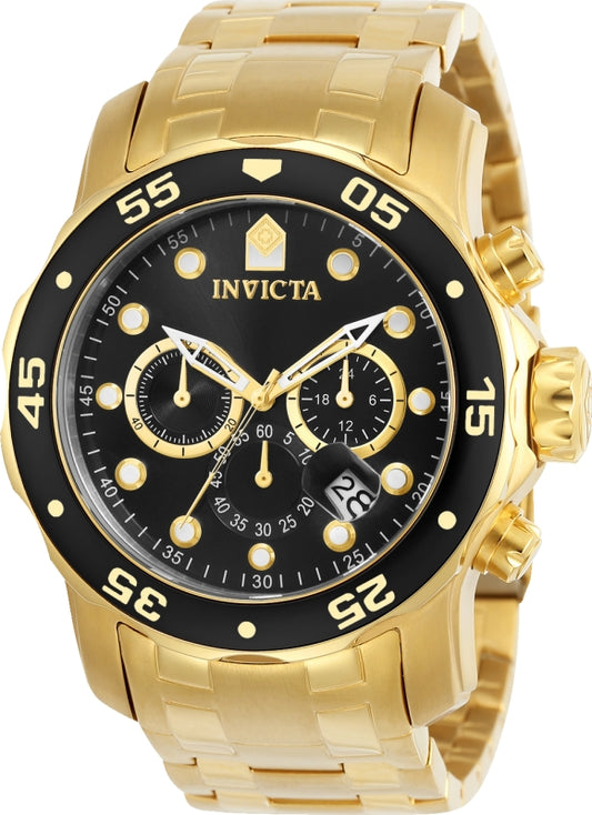 Invicta Men's 0072 Pro Diver  Quartz Chronograph Black Dial Watch