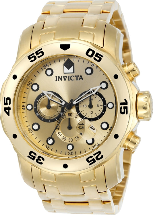 Invicta Men's 0074 Pro Diver  Quartz Chronograph Gold Dial Watch