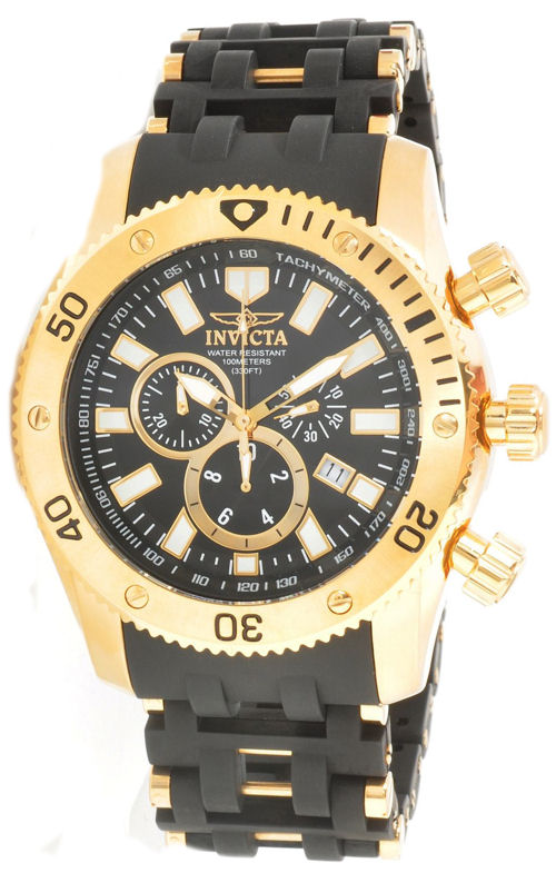 Invicta Men's 0140 Sea Spider  Quartz Chronograph Black Dial Watch