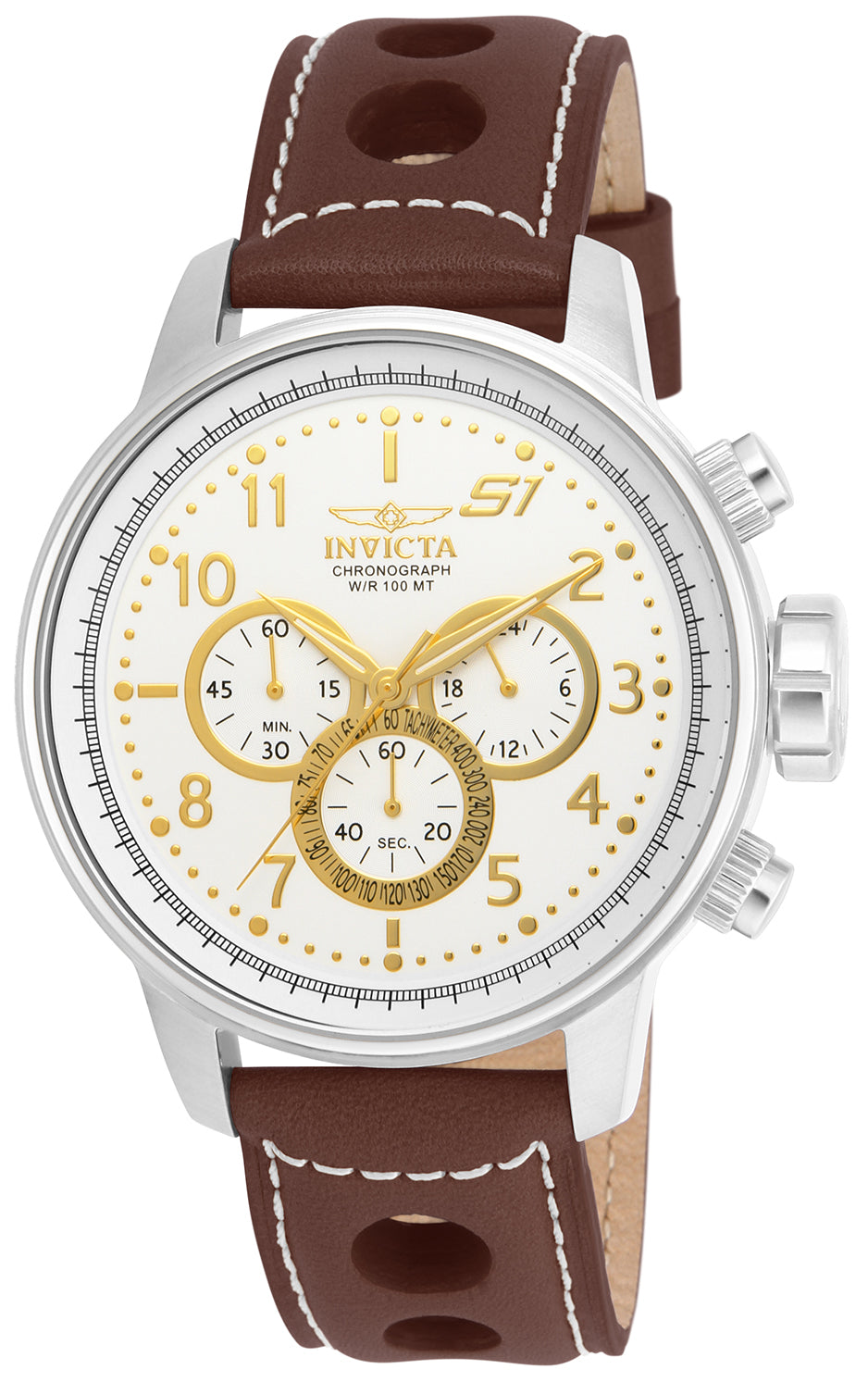Invicta Men's 16010 S1 Rally  Quartz Multifunction Gold, Antique Silver Dial Watch