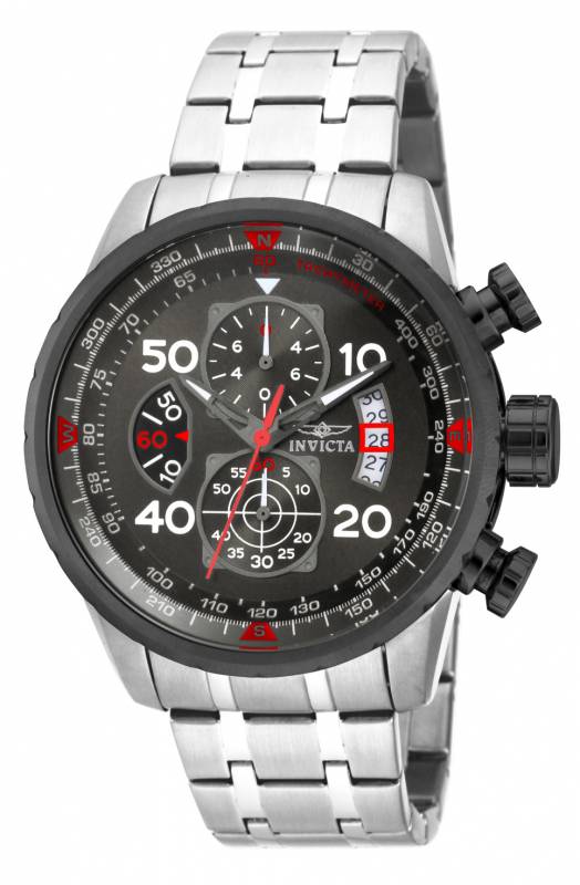 Invicta Men's 17204 Aviator  Quartz Chronograph Gunmetal Dial Watch
