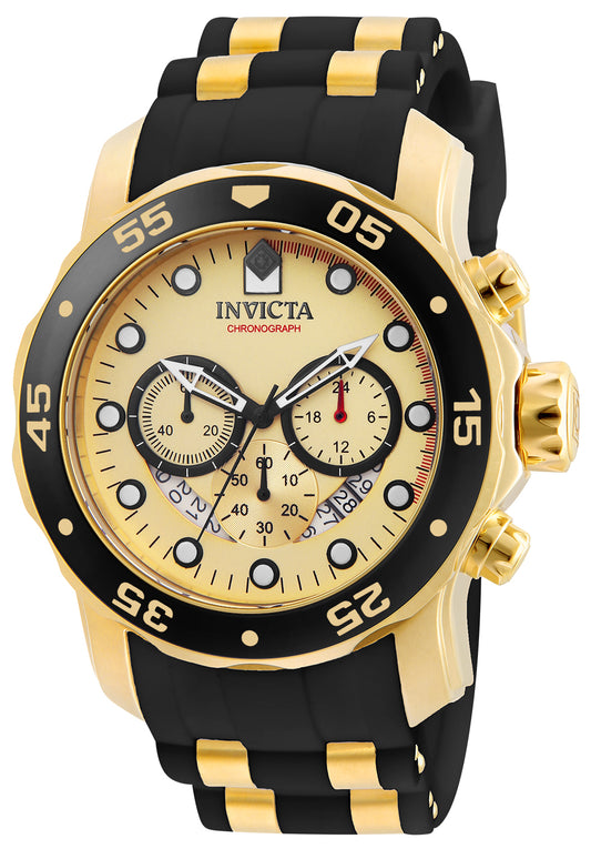 Invicta Men's 17566 Pro Diver  Quartz 3 Hand Gold Dial Watch