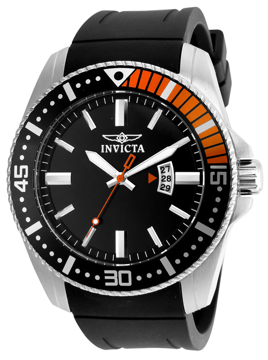 Invicta Men's 21392 Pro Diver  Quartz 3 Hand Black Dial Watch
